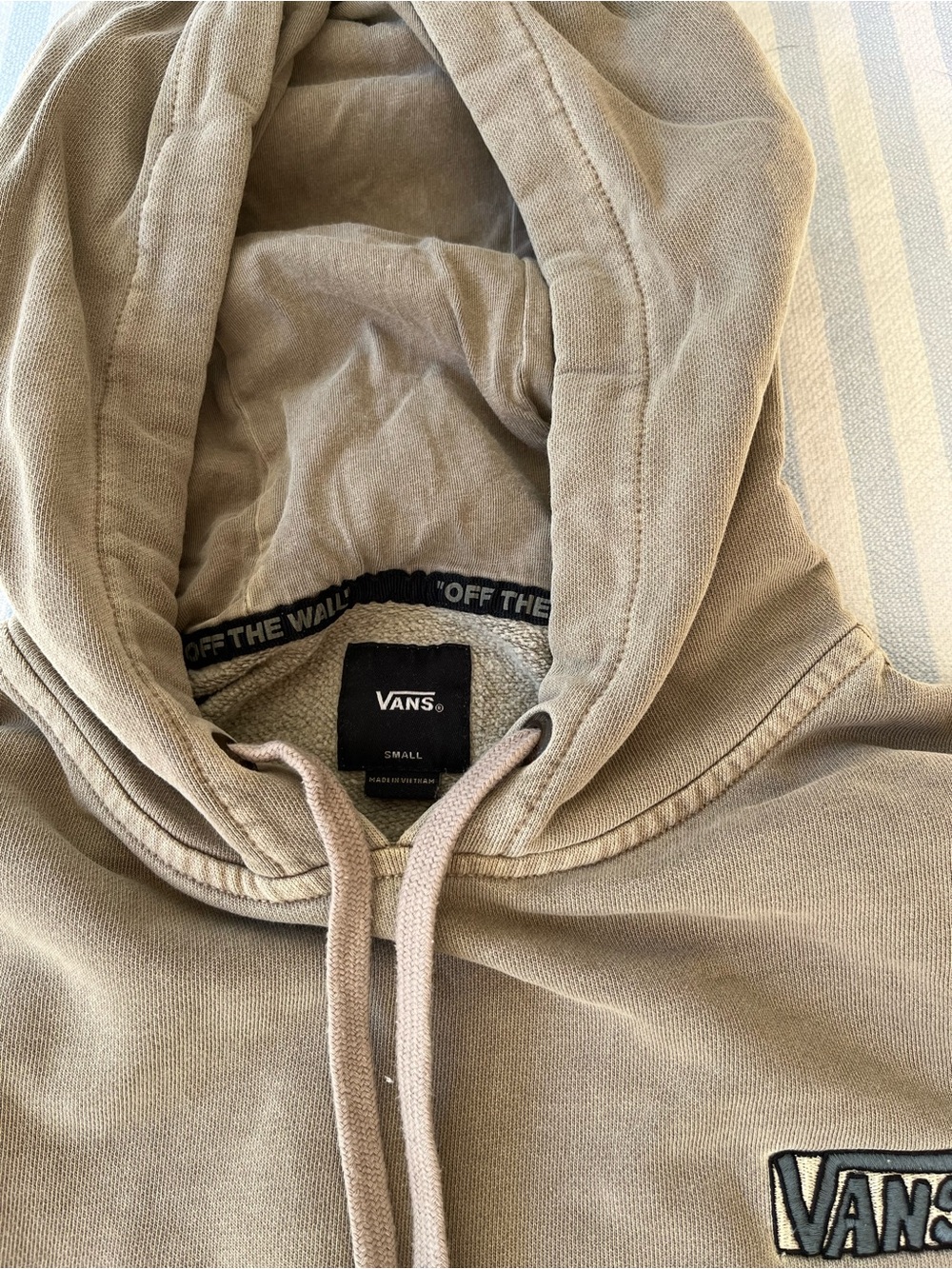 Vans Taupe Pullover Hoodie with Embroidered Logo